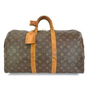 Louis Vuitton Classic Monogram Tan Duffel Bag
